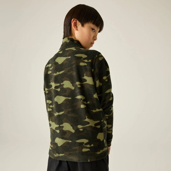 Regatta Kids' Hot Shot II Half Zip Fleece | Khaki Camo RKA148
