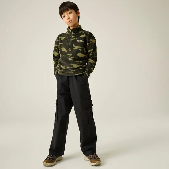 Regatta Kids' Hot Shot II Half Zip Fleece | Khaki Camo RKA148