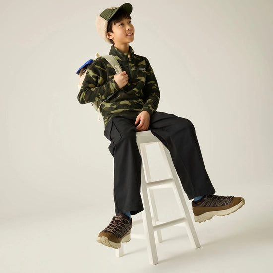 Regatta Kids' Hot Shot II Half Zip Fleece | Khaki Camo RKA148