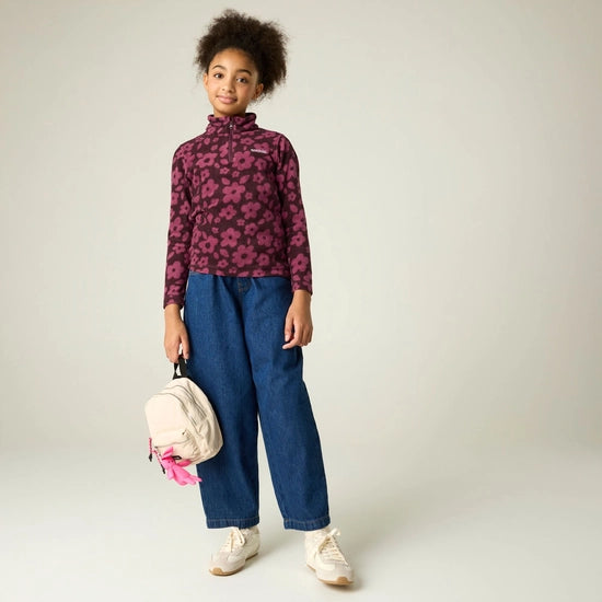 Regatta Kids' Hot Shot II Half Zip Fleece | Fig RKA148