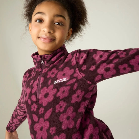 Regatta Kids' Hot Shot II Half Zip Fleece | Fig RKA148