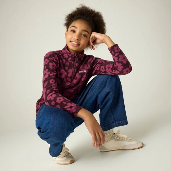 Regatta Kids' Hot Shot II Half Zip Fleece | Fig RKA148