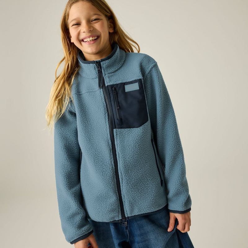 Regatta Frankie Warm Full Zip Fleece | Dusky Blue/Navy RKA490