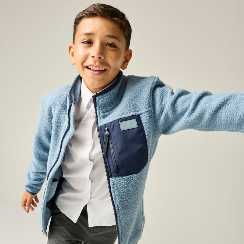 Regatta Frankie Warm Full Zip Fleece | Dusky Blue/Navy RKA490