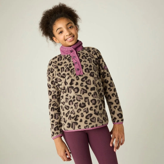 Regatta Eva Kids Borg Fleece Jacket | Mocha RKA498