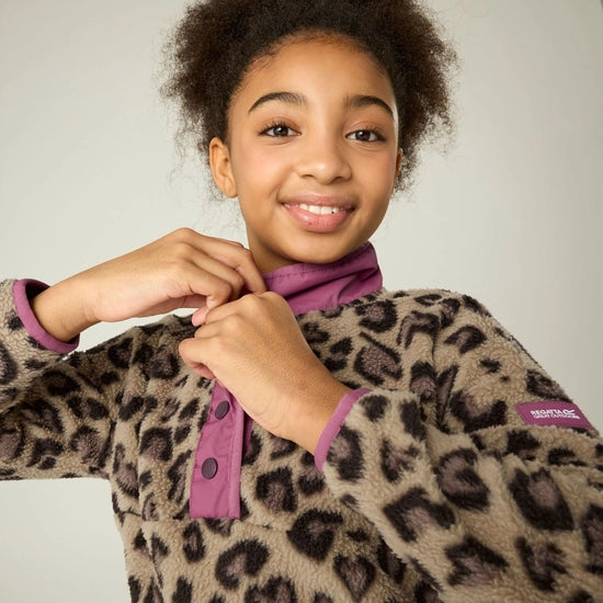 Regatta Eva Kids Borg Fleece Jacket | Mocha RKA498