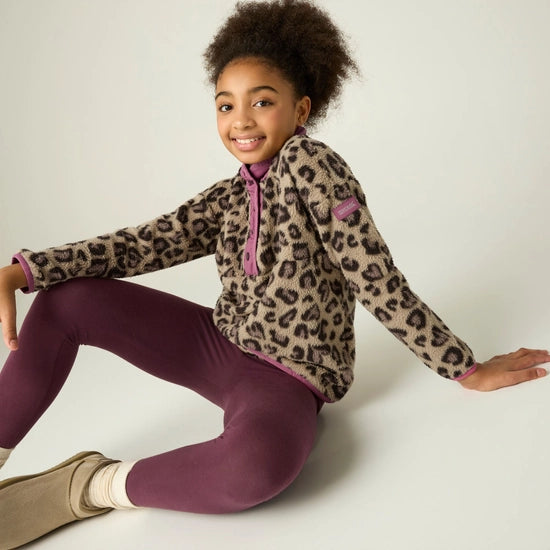 Regatta Eva Kids Borg Fleece Jacket | Mocha RKA498