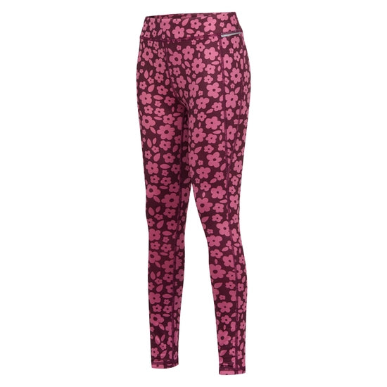 Regatta Kids' Barlia Winter Leggings | Fig Violet Floral RKJ119