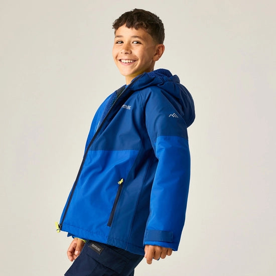 Regatta Hillain Kids' ISOTEX Waterproof Fleece-Lined Jacket | Blue RKP330