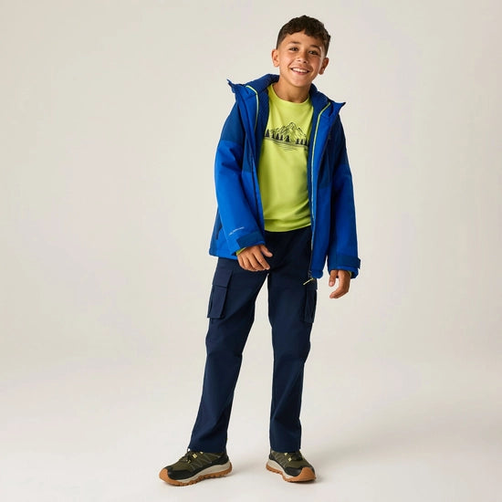 Regatta Hillain Kids' ISOTEX Waterproof Fleece-Lined Jacket | Blue RKP330