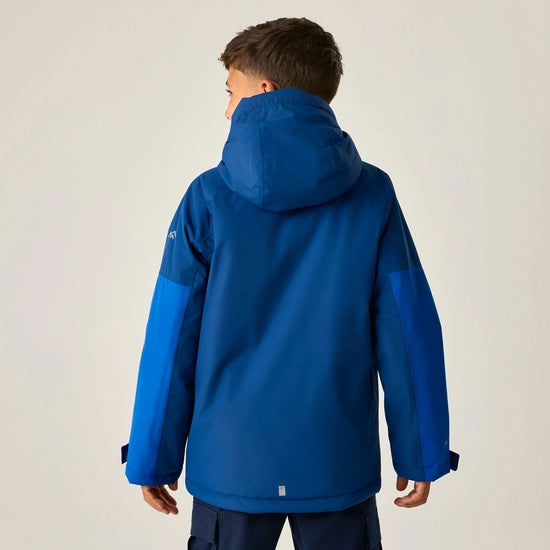 Regatta Hillain Kids' ISOTEX Waterproof Fleece-Lined Jacket | Blue RKP330