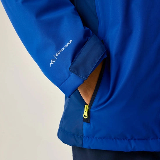Regatta Hillain Kids' ISOTEX Waterproof Fleece-Lined Jacket | Blue RKP330