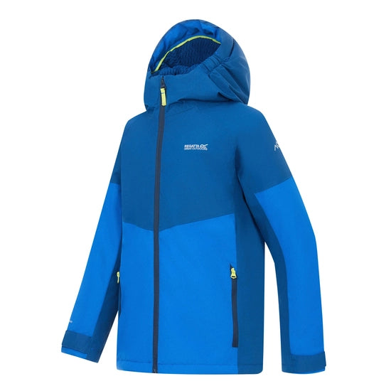 Regatta Hillain Kids' ISOTEX Waterproof Fleece-Lined Jacket | Blue RKP330