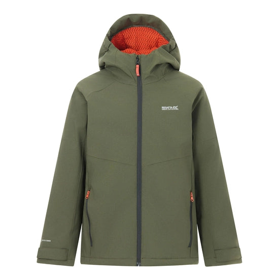 Regatta Hillain Kids' ISOTEX Waterproof Fleece-Lined Jacket | Khaki RKP330