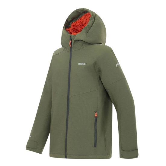 Regatta Hillain Kids' ISOTEX Waterproof Fleece-Lined Jacket | Khaki RKP330