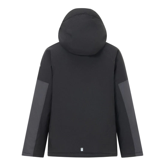 Regatta Hillain Kids' ISOTEX Waterproof Fleece-Lined Jacket | Black/grey RKP330
