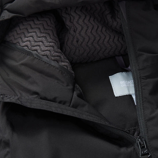 Regatta Hillain Kids' ISOTEX Waterproof Fleece-Lined Jacket | Black/grey RKP330