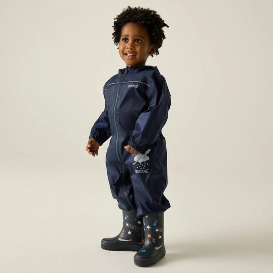 Regatta Kids' ISOLITE Waterproof Puddle Suit | Navy RKW156