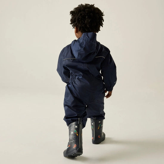 Regatta Kids' ISOLITE Waterproof Puddle Suit | Navy RKW156