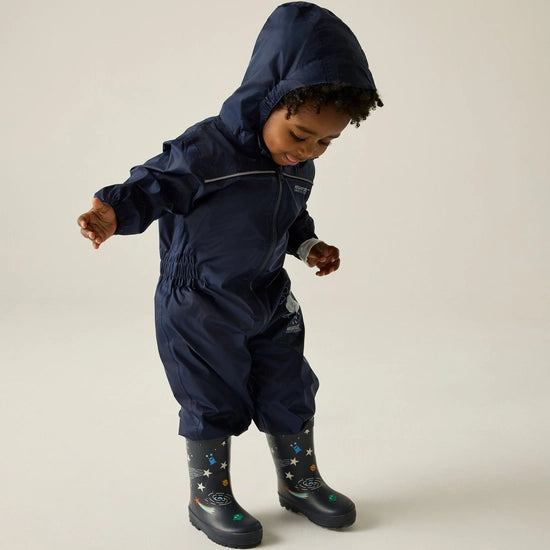 Regatta Kids' ISOLITE Waterproof Puddle Suit | Navy RKW156