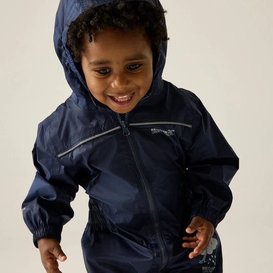 Regatta Kids' ISOLITE Waterproof Puddle Suit | Navy RKW156