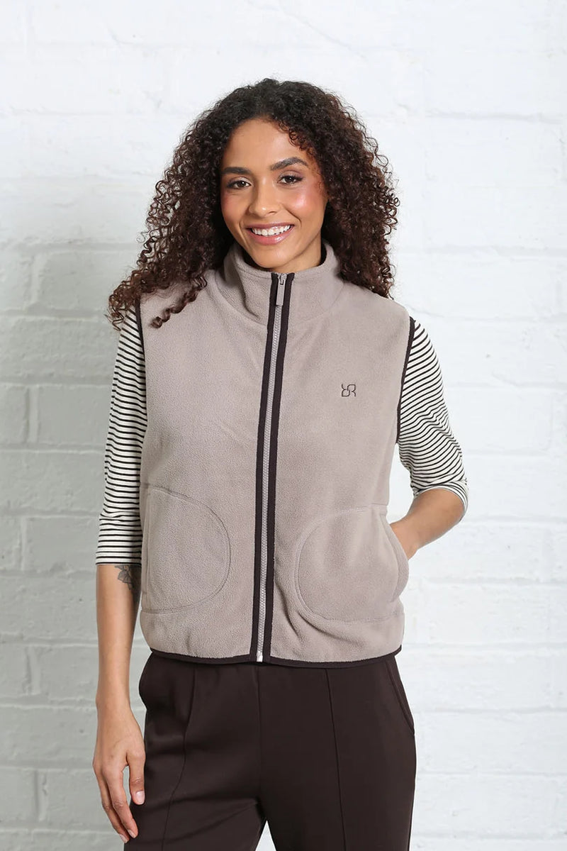 Rant & Rave Tilly Fleece Vest | Taupe RLX-236