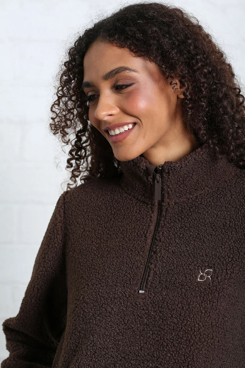 Rant & Rave Gia Half Zip Fleece Top – Women's Teddy Borg | Chocolate  RLX-237