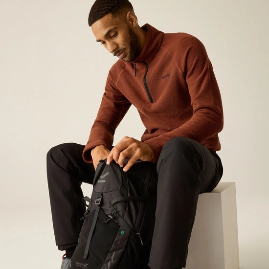 Regatta – Kenger Men's Honeycomb Fleece Zip Neck | Henna RMA307