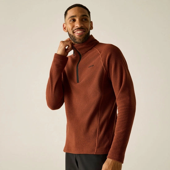 Regatta – Kenger Men's Honeycomb Fleece Zip Neck | Henna RMA307