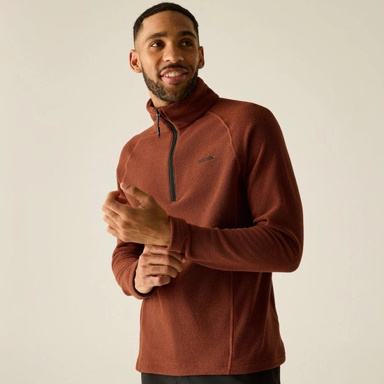 Regatta – Kenger Men's Honeycomb Fleece Zip Neck | Henna RMA307