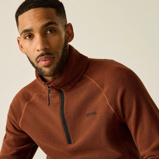 Regatta – Kenger Men's Honeycomb Fleece Zip Neck | Henna RMA307
