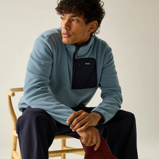 Regatta Frankie Half Zip Fleece | Dusky Blue/ Navy RMA684