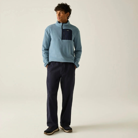 Regatta Frankie Half Zip Fleece | Dusky Blue/ Navy RMA684