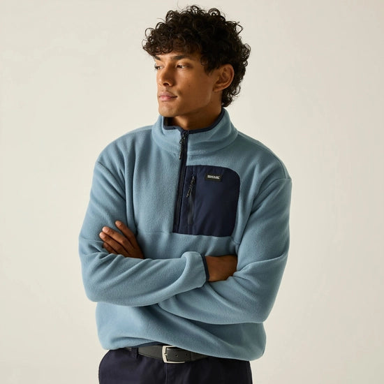 Regatta Frankie Half Zip Fleece | Dusky Blue/ Navy RMA684