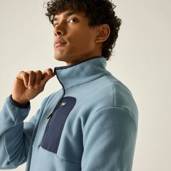 Regatta Frankie Half Zip Fleece | Dusky Blue/ Navy RMA684