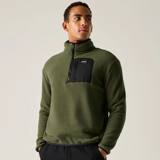 Regatta Frankie Half Zip Fleece | Dark Khaki Black RMA684