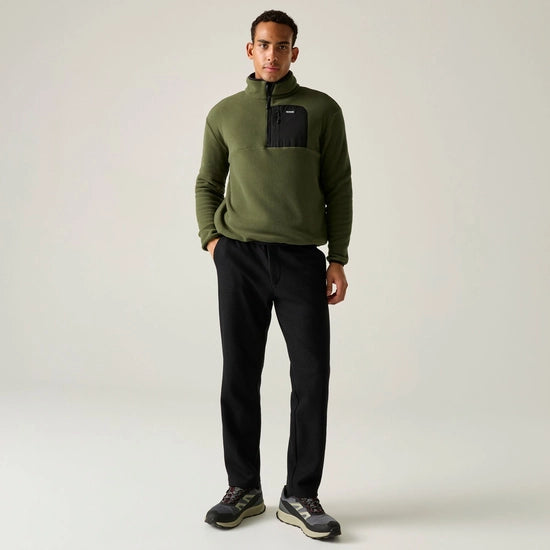 Regatta Frankie Half Zip Fleece | Dark Khaki Black RMA684