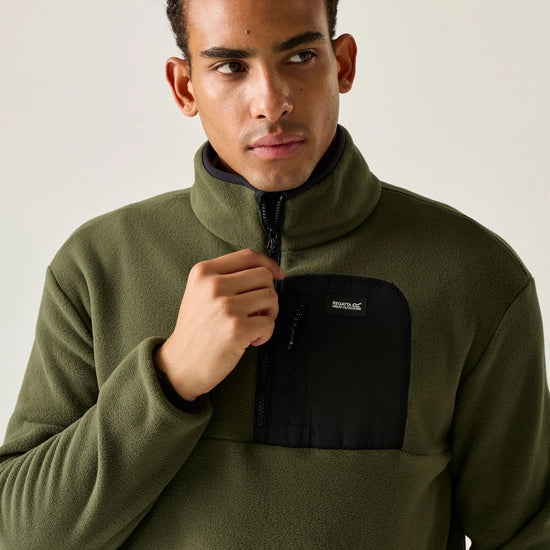 Regatta Frankie Half Zip Fleece | Dark Khaki Black RMA684