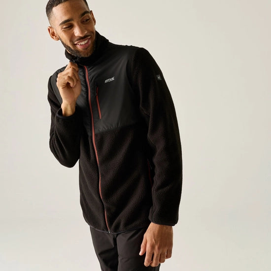 Regatta Morran Water Resistant Full Zip Fleece | Black RMA710
