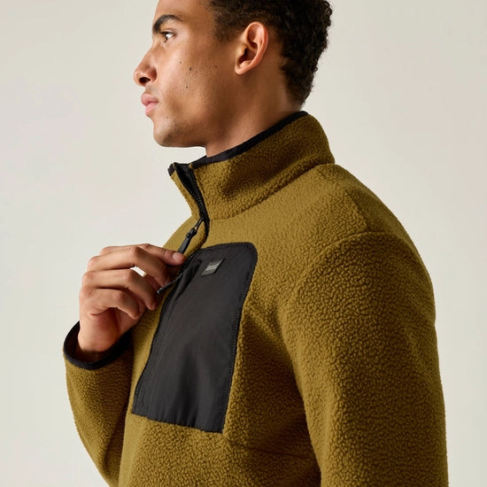 Regatta Frankie Borg Half Zip Fleece | Rich Tan/Black RMA718