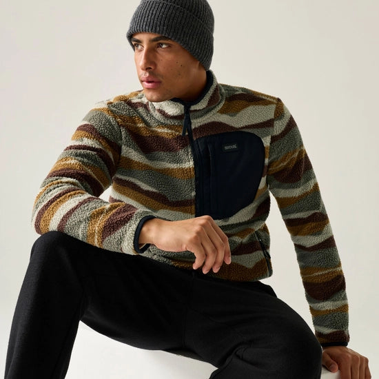 Regatta Frankie Borg Half Zip Fleece | Ground Coffee/Mountain Range RMA718
