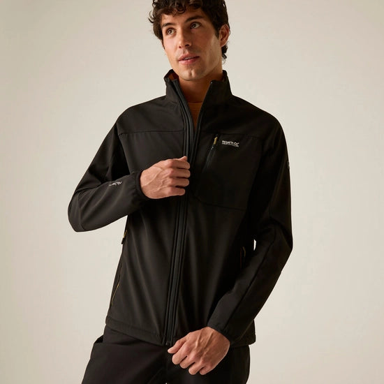 Regatta Moutdale Shell Zip Jacket | Black/wood Brown RML282