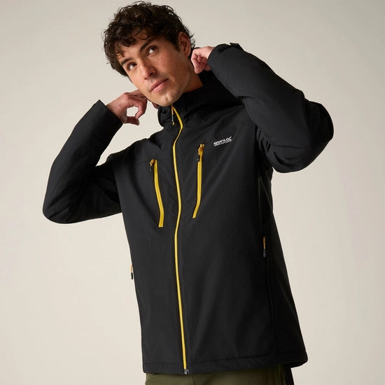 Regatta Highton Stretch Waterproof Insulated Jacket | Black/Sunset RMP456