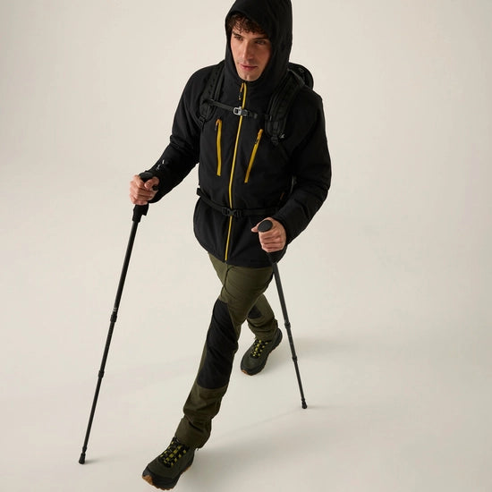 Regatta Highton Stretch Waterproof Insulated Jacket | Black/Sunset RMP456