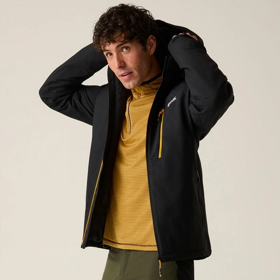 Regatta Highton Stretch Waterproof Insulated Jacket | Black/Sunset RMP456