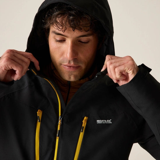 Regatta Highton Stretch Waterproof Insulated Jacket | Black/Sunset RMP456