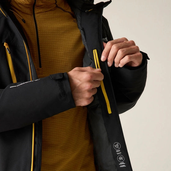 Regatta Highton Stretch Waterproof Insulated Jacket | Black/Sunset RMP456