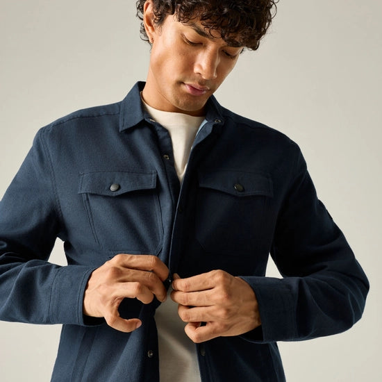 Regatta Spennith Shacket | Navy Dusky Blue RMS222