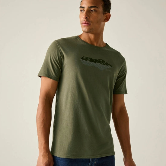 Regatta Cline IX Men's Graphic Tee | Khaki RMT296