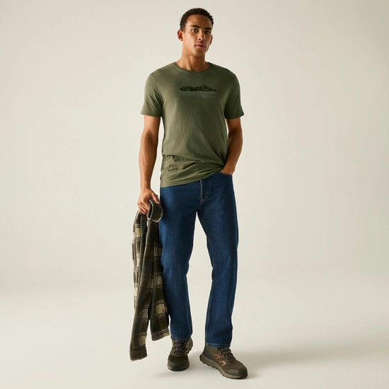 Regatta Cline IX Men's Graphic Tee | Khaki RMT296